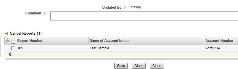 The Bulk Cancel Filing pop-up window is displayed. User can select all the reports eligible for bulk action in the pop-up window. Figure 38. Bulk Cancel Filing Window 3.