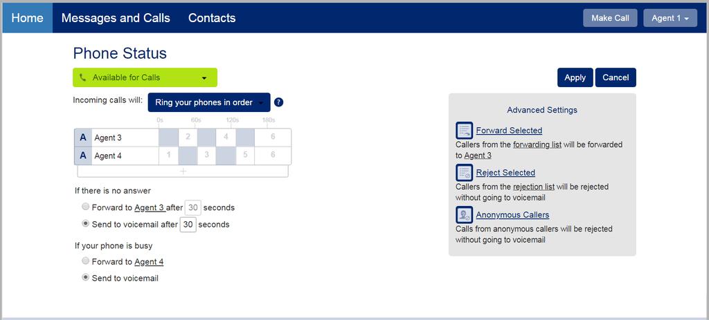 14 AirePBX CommPortal Guide 3.2 CommPortal Call Manager A Call Manager service allows subscribers to manage how incoming calls are handled.