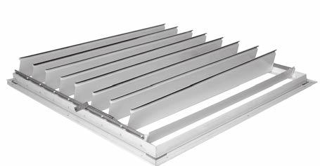 The blades have a galvanized reinforcement strip across the top of each blade for added strength and counter balancing efficiency.  Ideal for use with whole house fans.