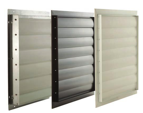 AGRICULTURAL SHUTTERS Aluminum Frame / Aluminum Blades The Model EAS-AGR is a rear flanged exhaust shutter for areas where corrosion is a known problem.