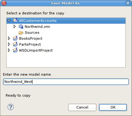 Save Copy of Model Figure 6.6. Save Model As Dialog Step 4 - Enter a unique model name in the new model name text field and click OK.