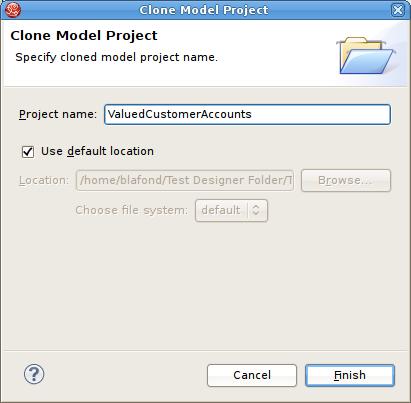 Clone Project wizard page, provide a name for your
