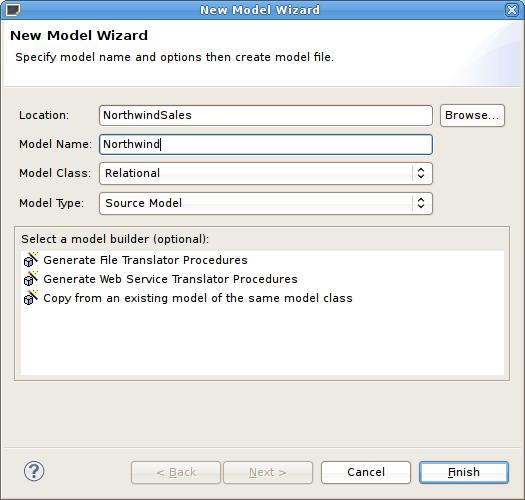 Chapter 2. New Model Wizards. Note Model names are required to be unique within Designer.