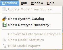 Metadata Menu Build Automatically - Sets the Build Automatically flag on or off. When on, a check-mark appears to the left of this menu item.