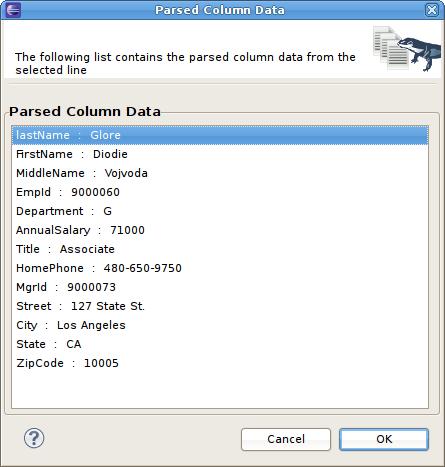Import From Flat File Source will be displayed showing the list of columns and the resulting column data. If your column data is not what you expected, you'll need to adjust your settings accordingly.