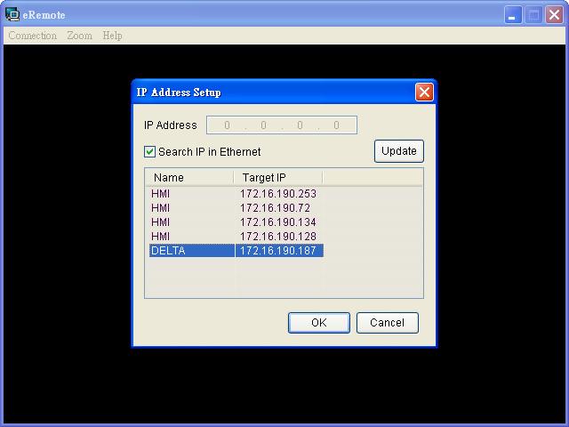 Chapter 3 Working with eremote The following IP Address Setup dialog box will appear,