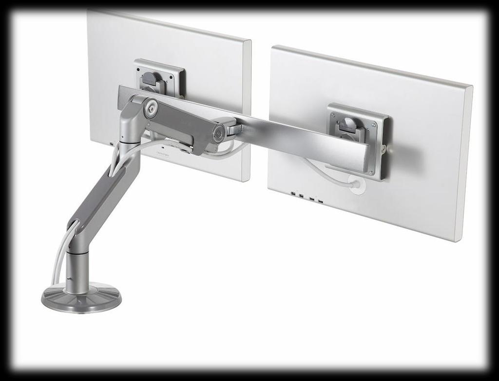M8 Monitor Arm with Crossbar The M8 s high weight capacity allows it to easily accommodate dual-monitor applications.