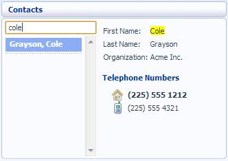 Figure 9: Search Contacts 3.3.1 Calling a contact To call a contact using Click To Dial, follow these steps: 1.