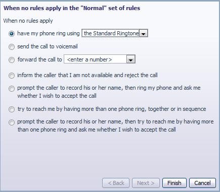 Figure 35: Incoming Call Manager Rules tab In order to define a new rule for Normal calls, select the click on the Normal call rule and click the Add New Rule button.