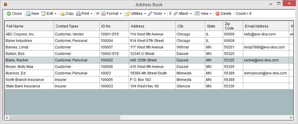 1-Step Appraisals - The Address Book Overview The Address Book is the system s Contacts Manager; it stores customer and insurer information, which is used to populate each appraisal.
