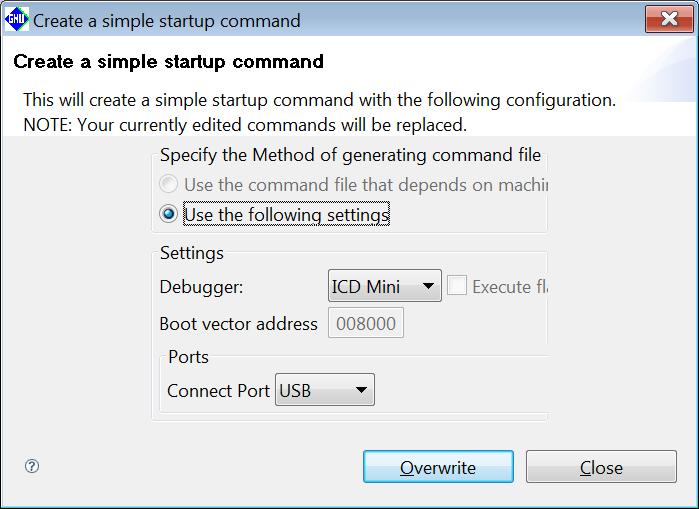 3. Execution Method The debugger startup command file should be created with a procedure shown below.