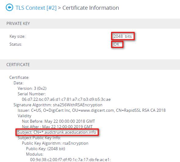 Microsoft Teams Direct Routing & DTAG SIP Trunk Figure 4-8: Uploading the Certificate Obtained from the Certification Authority 7. Confirm that the certificate was uploaded correctly.