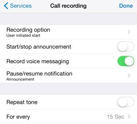 7 describes how to start/stop/pause/resume recording calls through the Active Call Window, however the recording options offered will depend on how the service was configured before the call took