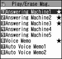 Voice Call Note Answering Machine cannot be activated when memory is full. Alternatively, press Wq when a call arrives. When answering with Wq, handset enters Manner Mode.