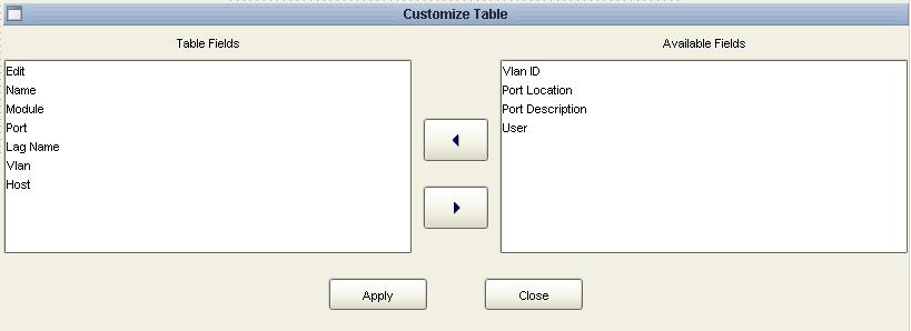 Connections Table Selecting Fields You can customize the Connections Table by selecting the fields you want to see. To select Connections Table fields to view: 1. Select View > Customize Table.