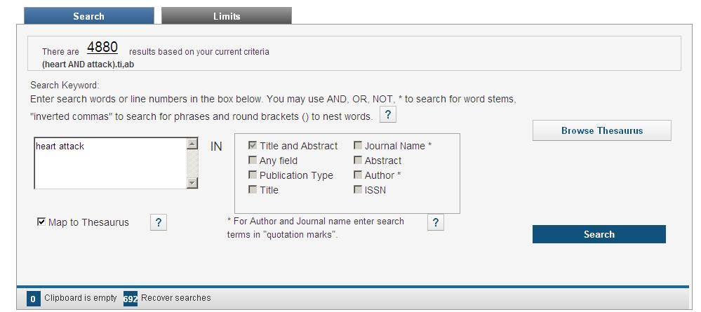 Once you have selected your database, you will get a screen that looks like the screen shot below Look out for the thesaurus mapping tick box.