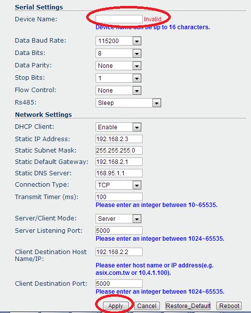 Network Settings: The Network Settings provides settings of the WiFi-Adapter