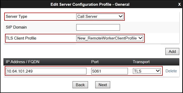 7.8. Server Configuration Server Profiles are created to define the parameters for the Avaya SBCE peers; Session Manager (Call Server) at the enterprise and CenturyLink SIP Proxy (Trunk Server). 7.8.1.