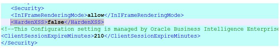 Deploying Analytic Reports Chapter 4 Setting up Oracle Financial Services Enterprise Case Management Analytic Reports and Threshold Add the tag (shown below) under the Security Section in Instance