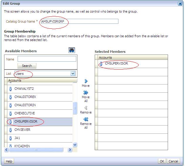 Configuring OBIEE Dashboard Access Control Appendix A About OBIEE Figure 17. Edit Group page 7. Select the Users option from the drop-down list.