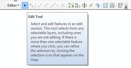 Click on Edit Tool icon on Editor toolbar, which allows you to select features. 3.
