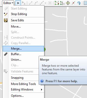2. Select Merge from the list in the