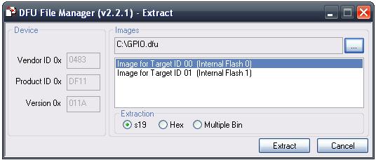 User interface description 3.2.3 File extraction dialog box If the second choice in the Want to do dialog box was selected, Click the OK button to display the File extraction dialog box.