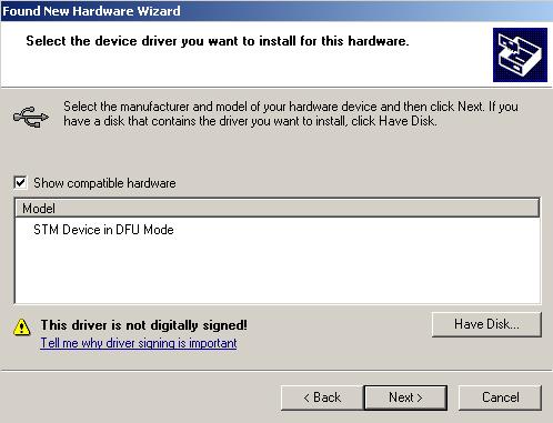 Getting started Figure 4. Driver selection In the Install From Disk dialog box, click Browse.