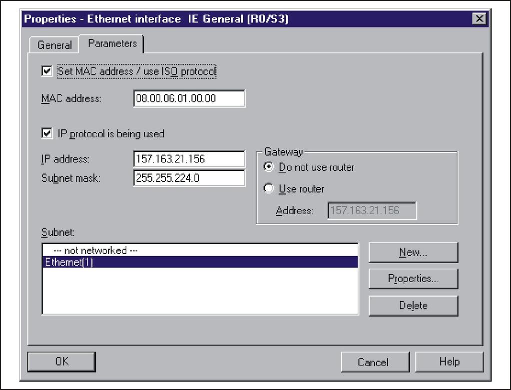 Notes on Using WinLC PN Setting the IP address of the CP for connection to an Industrial Ethernet To do this, you must assign an IP address and a subnet mask to the CP for connecting to the