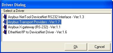scanner interface. This driver handles the connection to the DeviceNet scanner via the Ethernet interface on the X-gateway.