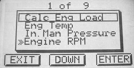 Data Logging 3) Press ENTER after selection of Advanced Advanced will then display a menu that shows the following Options. 4) Press ENTER after selection of Engine Misc.
