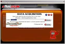 1) Plug the Tuner into any USB port on the computer 2) Start the Flashpaq Internet Update Program (Flashpaq Tune-Up) 3) Click the "Data Acquisition" menu on the log in screen.