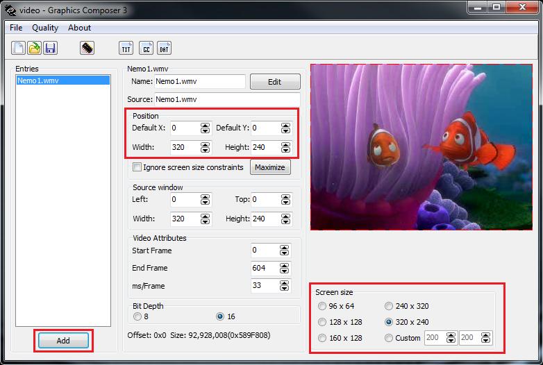 Open Graphics Composer from the Tools menu, As shown in the image above, set the Screen Size in