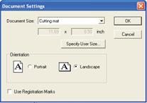 4.2 Document Settings Window Displayed by selecting "Document Settings" from the [File] menu, this window enables setting of the size of the design to be created.