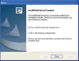 6 When the system has finished copying files, a "Install Shield Wizard Complete" screen is displayed.