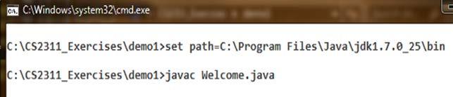Create the source file: Welcome.java 2.