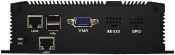 0 3: VGA 4: RS-232 5: GPIO 6: Power 7: LAN1 8: Expansion I/O G G A: Reset Button B: S1 Button C: Micro-SIM cardslot D: