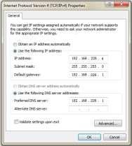 2 Open the IE browser, input the default address of the IPC and confirm.