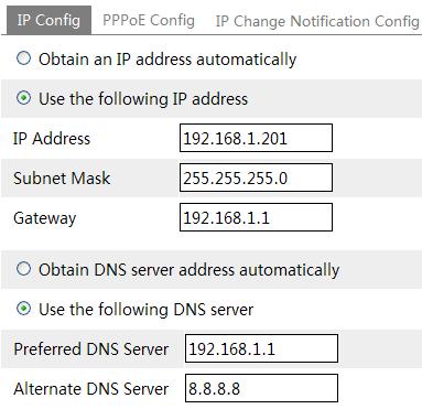 2 Go to Config Network TCP/IPv4 menu to modify the IP address.