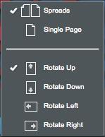 Click arrows to turn page 7 Spreads/ Rotate Show/Hide Bleeds m r This Flyout Menu is where you can reject/ approve pages.