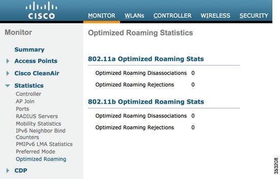 Optimized Roaming Configuring Optimized Roaming from the WLC CLI Enabling Optimized Roaming: config advanced 802.11<a/b> optimized-roaming <enable/disable> enable disable Enable 802.
