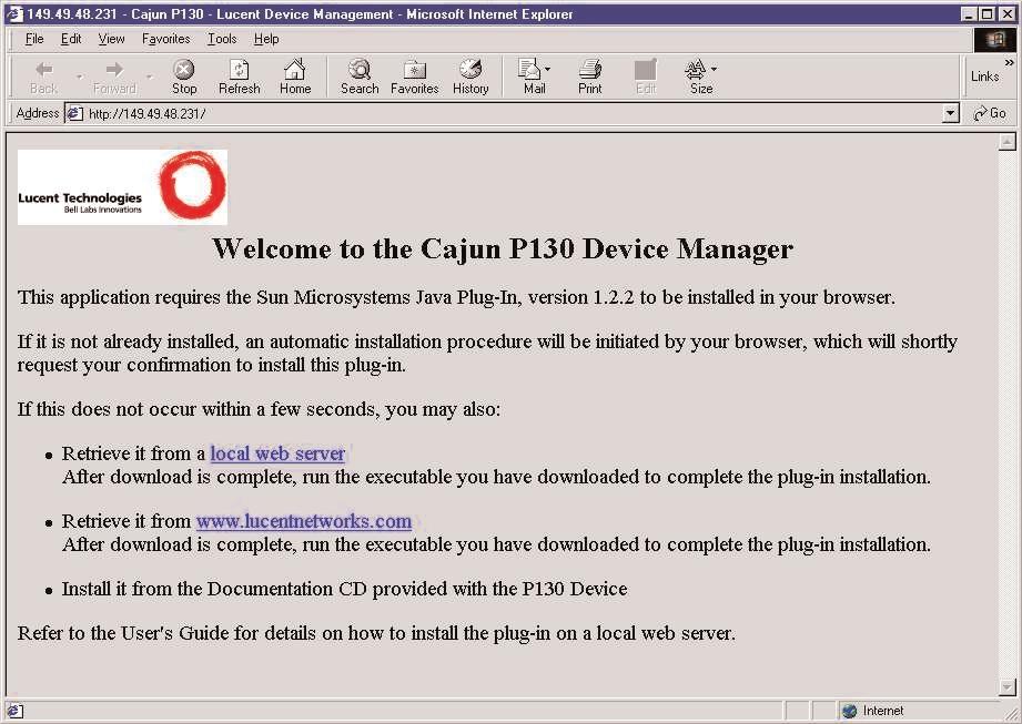 Run the Web-Based Manager (optional) To configure the Avaya P130 you can use the P130 Web-based Manager in addition to using the CLI.
