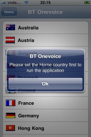 BT Onevoice Mobile Access for iphone When the user clicks on the BT Onevoice Icon