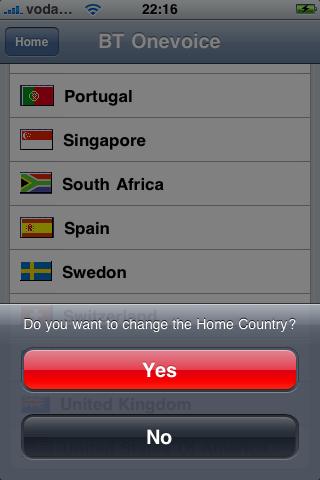 Select the appropriate home country from lthe ist of available countries, and