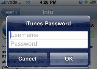 Over the Air activation - 4 The user should now insert their itunes username and password and click