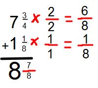 ) Add the denominator (a whole) to the numerator
