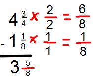 4) Now subtract the numerators.
