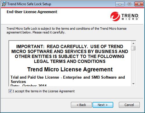 Trend Micro Safe Lock Intelligent Manager Administrator's Guide 2. When the installation wizard opens, click Next.