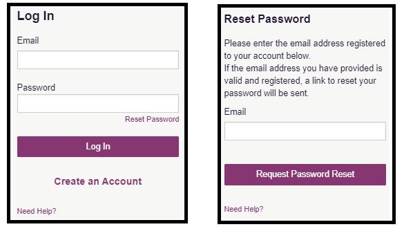 2. The user must enter the email address they used to register with the application and click Request Password Reset. 3.