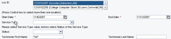 Using this search logic you may search for claim orders where the technician s first name starts with a specified combination of letters, such as Joh* when searching for John.